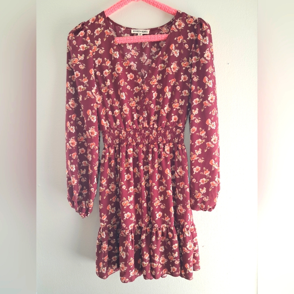 Inspired Heart's Floral Long Sleeve Mini Dress